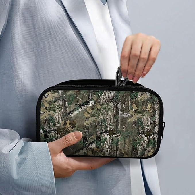Forest Camo Print Electronics Organizer Travel Case Cord Cable Charger Organizer Bag Travel Accessories Essentials for Women Men Tech Pouch for Phone Power Bank SD Card USB