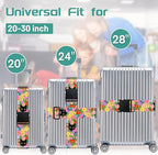 Slohif Luggage Straps for Suitcases Travel Belt Accessories Luggage Connector Identifiers 2 Pack Over Handle with Buckle Unique Nylon Adjustable Strap for Sleeping Bag Car Seat Cat