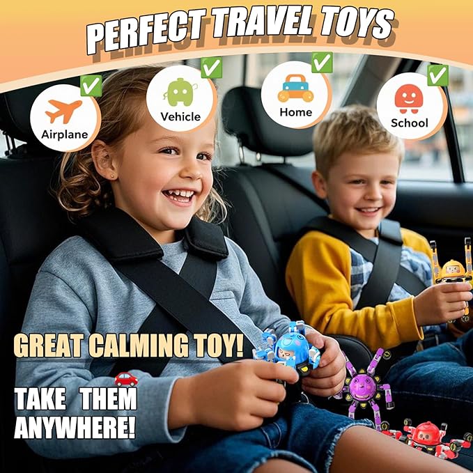 Travel Toys Fidget Spinners Fidget Toys For Kids Teens Road Trip Travel Activities Essential Sensory Toys With Autism Adhd Party Favors Birthday Gifts For Boy Girl Easter Basket Stuffers 4Pcs