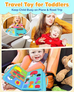 Exorany Busy Board Montessori Toys for Toddler Boy Girl Birthday Gifts, Busy Book Sensory Learning Toys for Toddlers, Toddler Airplane Car Travel Toy Educational Activities