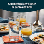 Libbey Province 24-Piece Glasses Drinking Set, Ideal Dining Glassware Sets, Glass Tumbler Set with Lines, Dishwasher Safe Glass Sets For Drinking