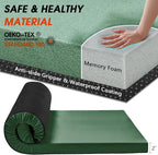 CYMULA Camping Cot Mattress 2in Memory Foam Sleeping Pad,Soft Warm Non-Slip Camping Mattress Topper with Retaining for Adults,Portable Roll up Pad for Travel（only Mattress）