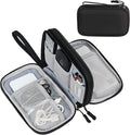 FYY Electronic Organizer, Travel Cable Organizer Bag Pouch Electronic Accessories Carry Case Portable Waterproof Double Layers Storage Bag for Cable, Cord, Charger, Phone, Earphone, Medium, Black