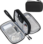 FYY Electronic Organizer, Travel Cable Organizer Bag Pouch Electronic Accessories Carry Case Portable Waterproof Double Layers Storage Bag for Cable, Cord, Charger, Phone, Earphone, Medium, Black