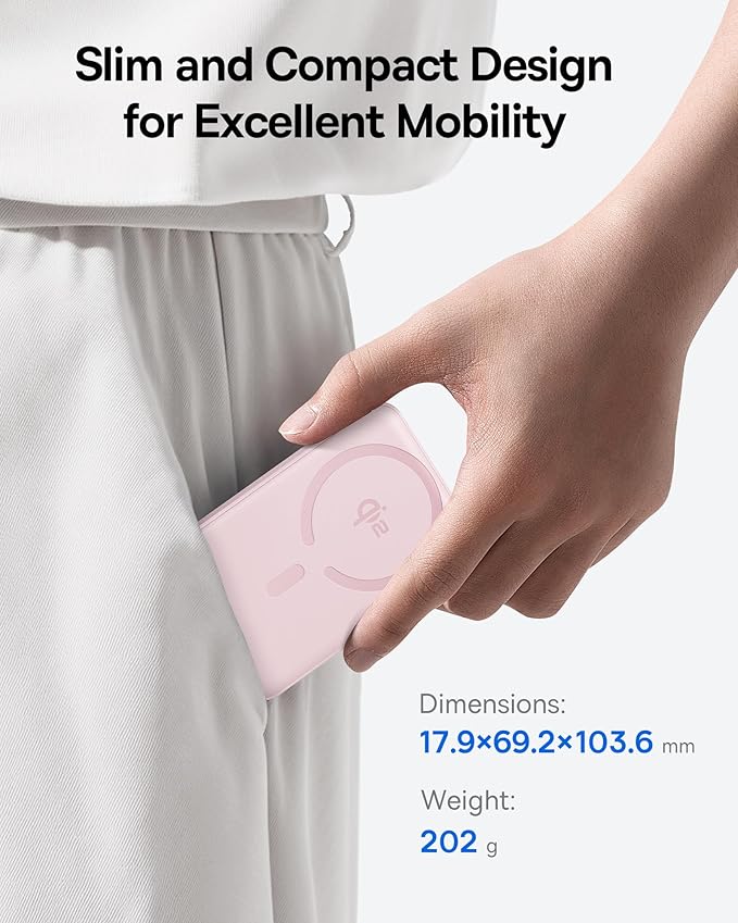 Baseus for MagSafe Portable Charger, Qi2 Certified 15W Wireless Magnetic Power Bank 10000mAh with USB-C Cable 22.5W PD Charging, Battery Pack Compatible with iPhone 17/16/15/14/13 Pro/Pro Max Series