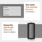 TRAVELY Luggage Straps - Particularly conspicuous & Secure - Incl. 2 Name Tags - Luggage Strap Ideal crosswise - [Set of 2]