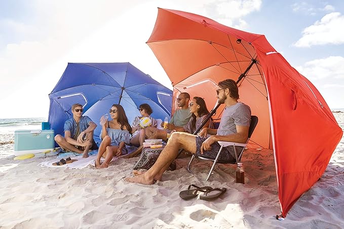 Sport-Brella Premiere UPF 50+ Umbrella Shelter with Patented Side Panels and Tilt Mechanism, Heavy-Duty 1.25 Inch Center Pole, Auger Anchor for Sand and Grass