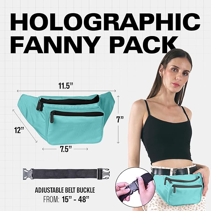 Teal Fanny Pack Belt Bag I Mens Fanny Packs for Women Fashionable - Crossbody Bag Bum bag Waist Bag Waist Pack - Hands Free for Hiking, Running, Travel, Waterproof and more