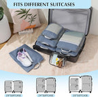 PFEYRPK Lightweight Compression Packing Cubes for Suitcases, Compressible Expandable Travel Packing Organizer with Clear Toiletries and Backpack Bag, Travel Essentials for Carry on Luggage 7 Set