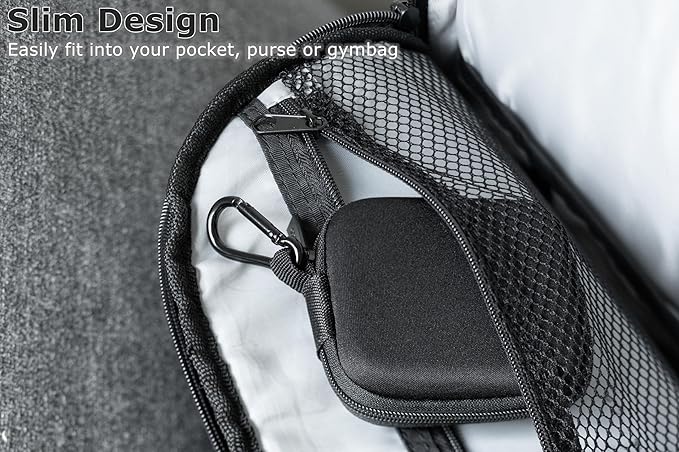 Ginsco Mini-Portable Hard Shell Square Earbuds Case for Apple EarPods/Samsung Galaxy Wired/Wireless Earbuds, Cell Phone Accessories Organizer with Carabiner for Earphones Tech Pouch