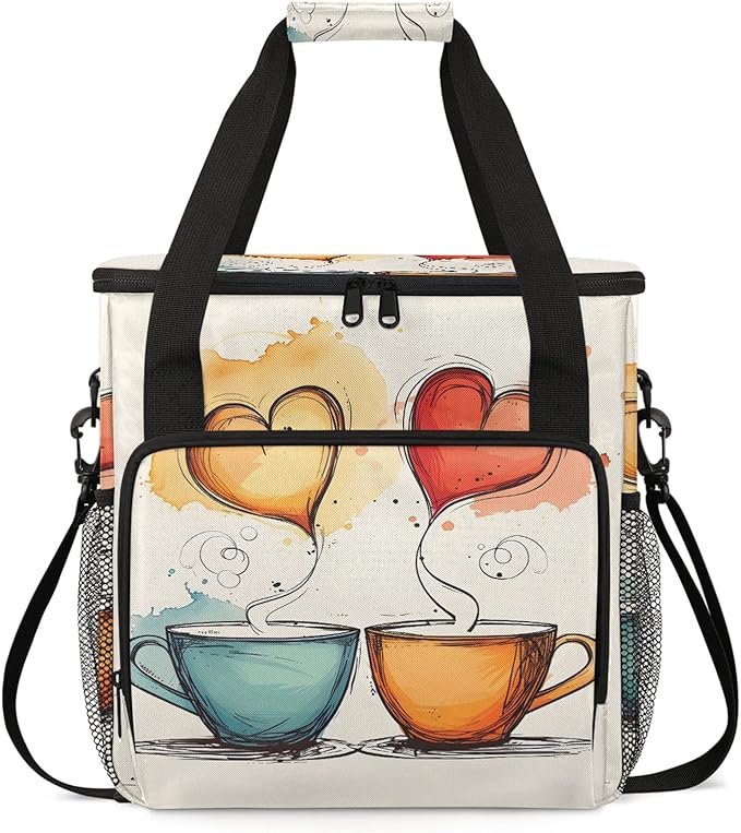 Coffee Maker Travel Bag Compatible with Keurig K-Mini, K-Mini Plus or Other Accessories, Portable Coffee Maker Case with Shoulder Strap for Travel(Bag Only)