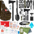 Survival Kit, 268 Pcs Emergency Survival Gear and Equipment Supplies with First Aid Kit, Camping Axe, Headlamp, Crossbody Bag for Camping Hiking, Hunting, Gift for Christmas Men, Dads,