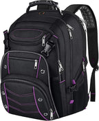 VECKUSON Unisex 18.4 Inch Laptop Backpack, Purple Rfid, For College Students And Adults