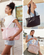 BAGSMART Tote Bag for Women, Tote Bag with Zipper Work Tote with Compartments Nurse Shoulder Hanbag for Travel, Gym