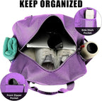Uarition 14 inch Small Gym Bag for Men & Women, Mini Duffle Bag for Travel Sports, Lightweight Carry On Duffel Bag, Purple