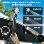Upgraded Portable Shower with Heater, 1500W Immersion Heated, 8000mAh Rechargeable Camping Shower Pump with LED Display, IPX8 Waterproof Lightweight Outdoor Shower Pump Kit for Hiking