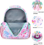 mibasies Toddler Backpack for Girls 2-4: Preschool Kindergarten Backpack - Cute Kids Backpacks for Girls - Flower Pink Turquoise