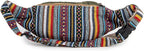 Freakmandu Eco-Friendly Green Boho Hippie Style Hemp Fanny Pack Cross Body Hip Waist Bag for Hiking Running Jogging (Safari)