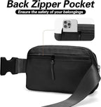 JSJ Mini Black Fanny Pack for Women & Men,Valentines Day Gifts for Girls Teens Kids Daughter Sister Her,Trendy Stuff Crossbody Bags Cute Everywhere Belt Bags.(Black)
