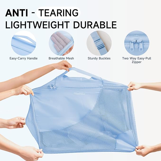 11 Set Packing Cubes for Travel, Gifts for Women Mom,Anti-Tearing Suitcase Organizer,OlarHike Vacation Essentials & Accessories for Cruise Ship