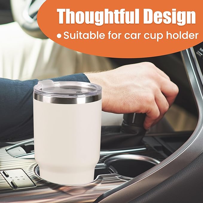 D·S 30oz Cream Tumbler Stainless Steel Insulated Travel Mug with Straw Lid Cleaning Brush (30oz Cream)