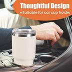 D·S 30oz Cream Tumbler Stainless Steel Insulated Travel Mug with Straw Lid Cleaning Brush (30oz Cream)