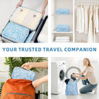 BAGAIL 8 Set Packing Cubes Luggage Packing Organizers for Travel Accessories-Blue paisley