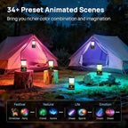 Consciot Smart RGBTW Battery Powered LED Lantern with APP Control, 1000LM, Tunable White 2700K-6500K & 16 Million Colors Dimmable Lamps, with Music Sync, DIY Scenes, Vivid Group Light Show Mode & More