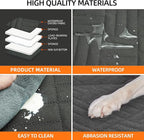 YJGF Back Seat Extender,Dog Seat Cover for Back Seat,Hard Bottom Car Seat Cover for Dogs,Dog Hammock for Car,Back Seat Pet Cover for Dogs（Grey,for Car/SUV/Small Truck）