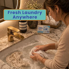 Travel Laundry Detergent Sheets 30 Pack – Hand Wash or Machine Wash Travel Detergent, Compact Sink Washing Detergent Strips for Clothes on Trips, Hotels & Cruises