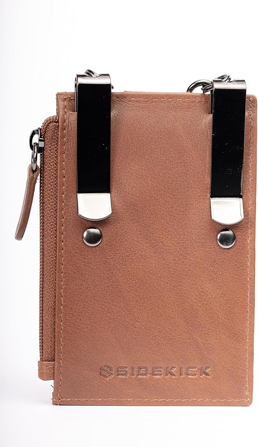 RFID Blocking Boot Wallet with Security Chain & Zipper Lock – Genuine Leather Wallets for Men, Travel Wallets Women, Minimalist Leather Card Holder