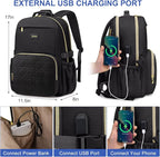 Focdod Laptop Backpack for Women Bookbag: 15.6 inch Work Backpacks with Pouch Pocket for Large Capacity Cup & USB Charger College Book Bag Travel Business Nurse Teacher Bookbags Anti-theft Back Pack