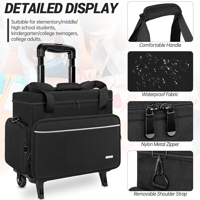 GMAK Teacher Briefcase, Teacher Tote Bags with 15.6 Inch Laptop Compartment, Scrapbook Tote Craft Organizer with Pockets