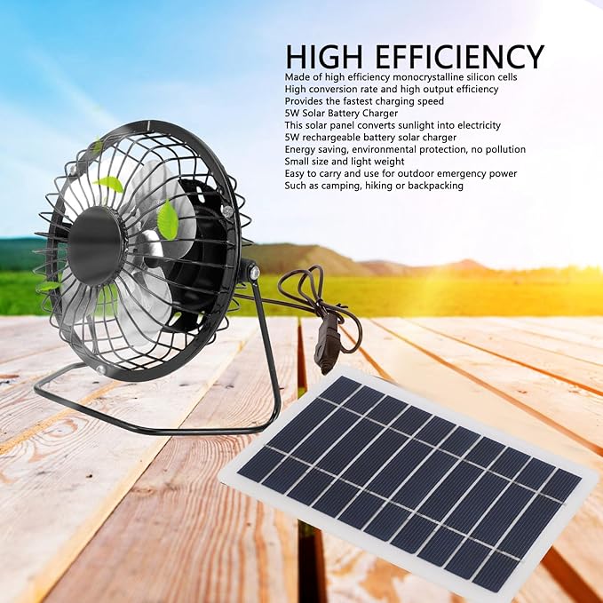 5W Solar Panel for Phone Radio, Solar Panel Charger for Micro USB & USB C Port, 5W USB Solar Panel for Small Devices, Without Power Storage Function