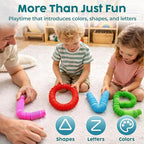 BUNMO Pop Tubes - Sensory Toys - Fidget Toys - Imaginative Play & Stimulating Creative Learning - Hours of Fun for Kids - Tons of Ways to Play - Non-Mouthable Toy 3+ - 4 Pack Large