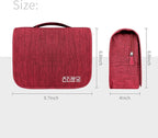Lcsmaokin Large Capacity Toiletry Bag Travel Bag with Hanging Hook for Men and Women Waterproof Travel Cosmetic Bag Bathroom Storage Bag for Brushes Set, Full-Sized Shampoo, Toiletries, Wine Red