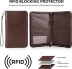 Polare Full Grain Leather Passport Holder Cover Case for Men and Women RFID Blocking Family Travel Wallet Holds 6 Passports