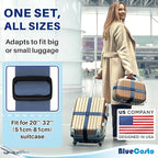 Luggage Straps for Suitcases - TSA Approved - Navy Blue, 4 PK - Premium Nylon Belts for Suitcase, Briefcase & Travel Bag - Adjustable Strap Length 46" - 78"