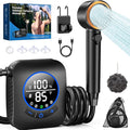 Docusvect Portable Shower for Camping 8000mAh with 3X Stronger Water Flow, Portable Camping Shower with 5 Pressure Levels, 4 Spray Modes, 26oz Ultra Lightweight, IPX8 Waterproof
