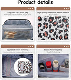 BOYATU Travel Makeup Bags Cosmetic Organizer Bag: 3 Pcs Set Large Capacity Make up Bag with Compartments - Waterproof Leather Toiletry Bags with Handle for Women (B-White)