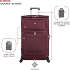 SWISSGEAR Sion Softside Expandable Spinner Luggage Durable Lightweight Travel Suitcase, Merlot, 2-Piece Set (21/29)
