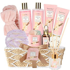 Mothers Day Gifts for Women Spa Gift Basket Vanilla Oat 16 Pcs Bath Scents for Women,Bath Gift Set Enriched essential oil, Home Spa with Shower Gel, Body Oil, Diffuser, Shower Steamer spa kit Mom