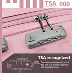 6 Piece Luggage Sets with Bags, Lightweight Expandable Checked Luggage Sets, Hardshell ABS Spinner Wheels Carry on Suitcase with TSA Lock, for Travel, Women Men (Pink, 18/20/24/28inch+2bags)