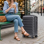Kids Luggage Sets for Girls, 2 Piece Luggage Set, 20 Inch Rotating Wheel Suitcase with 14 Inch Cosmetic Case, Lightweight Hardshell Suitcase with 360° Spinner Wheels for Travel (Gray)