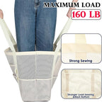 Fammart Mesh Beach Bag, Large Beach Tote with Zipper Pocket, Toys Pool Bag for Family Travel Vacation Cruise Essentials