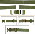 MAGARROW 65" 1.5" Utility Straps with Buckle Adjustable, 4-Pack (Army Green (4-PCS))