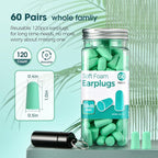 Ultra Soft Ear Plug for Sleeping, 120 PCs High Noise Cancelling Earplug with Aluminum Case, Industrial-Grade Hearing Protection Earplug for Snoring/Working/Studying/Side Sleeper, Slow Rebound