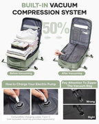 coofay Vacuum Backpack Travel with Pump Vacpack Travel Backpack with Vacuum System Mochila de Viaje Compresion al Vacio Easyvacpack Airbag Backpacks for Traveling Carry on Luggage