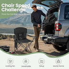 2 Pack Camping Chairs with Fan, Lightweight Camp Chair 300LBS Portable Foldable Chairs for Adults & Teens, Compact with Carry Bag for Camping, Beach, Picnics, Outdoor