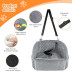 NEEZUKAR Dog Car Seat for Small Dogs,Detachable Washable Dog Booster Seat for Medium Dogs Under 30lbs, Pet Car Seat Travel Bed with Storage Pockets and Dog Safety Belt (Grey)